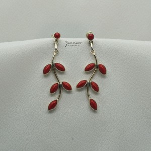 Coral Leaf Earring